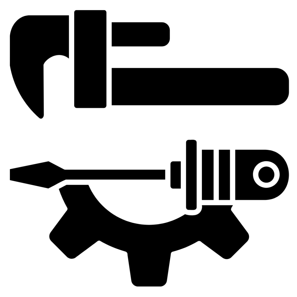Icon von Metallverarbeitungswerkzeugen zur Verdeutlichung der Leistungen zu der Metallverarbeitung von MW Landtechnik GmbH 